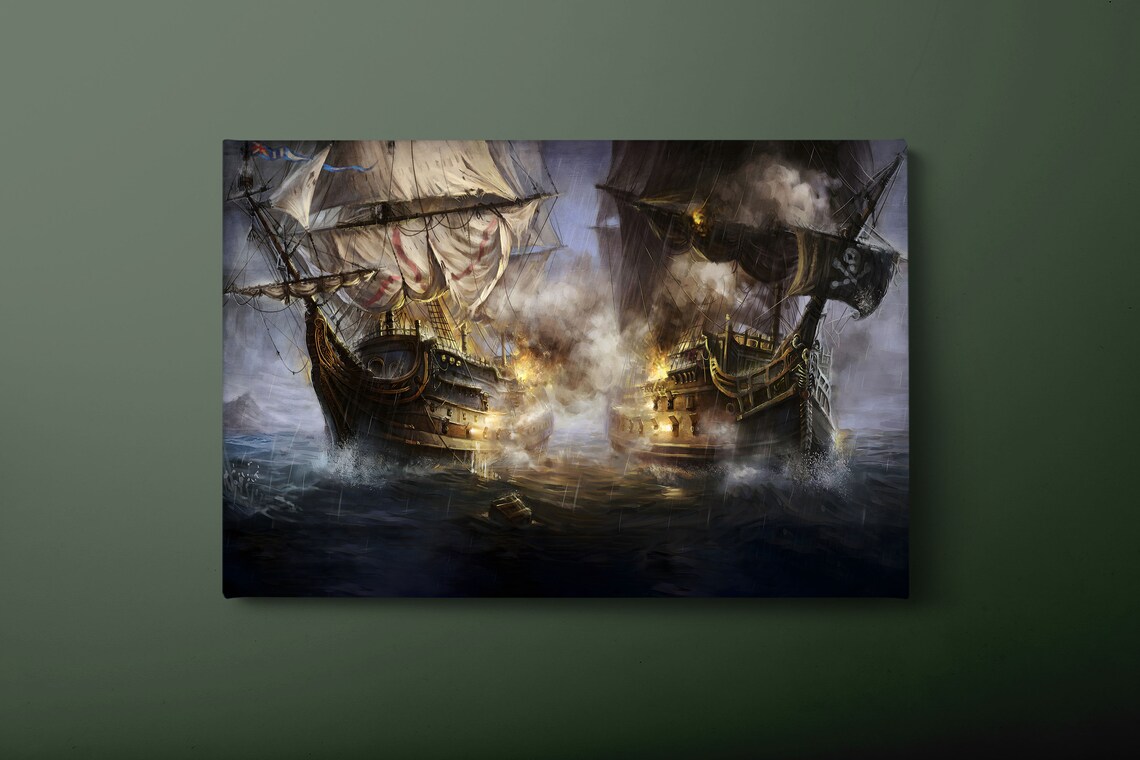 Battle Ship Pirate Ship Sailing Boat War Ship Art Print