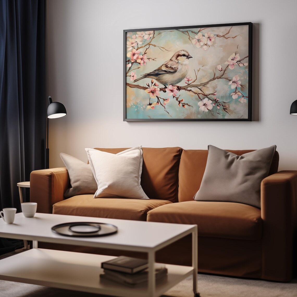 Bird Cherry Blossom Vintage Spring Tree Art Print - Image 2