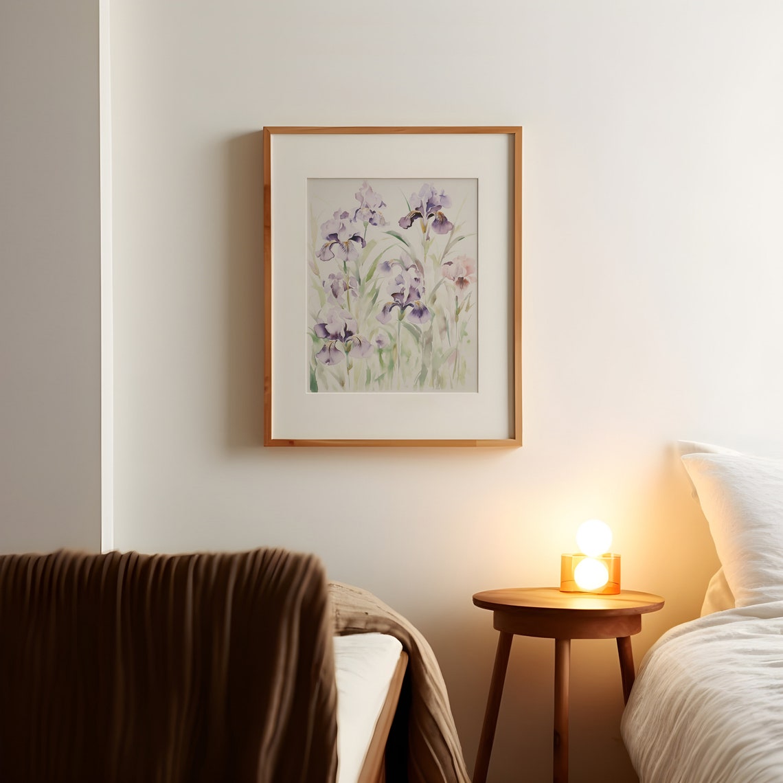 Purple Iris Flowers Watercolor Delicate Botanical Spring Poster - Image 3
