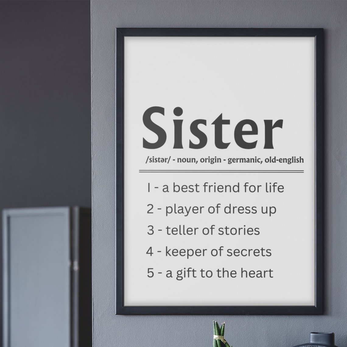 Sister Definition Best Friend for Life Heartfelt Gift Poster - Image 9