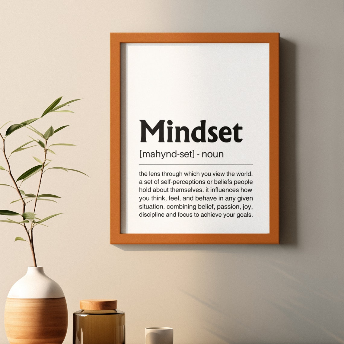 Mindset Definition Prints Mindset Bold Poster Mindset Is Everything Gift For Entrepreneur Home Gym Sign Inspirational Quotes - Image 5