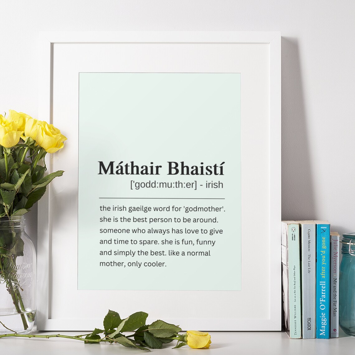Mthair Bhaist Irish Definition Godparent Quote Poster - Image 2
