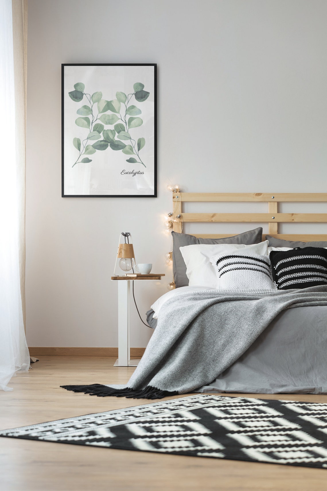 Eucalyptus Watercolor Botanical Minimalist Leaf Bedroom Decor Print - Image 6