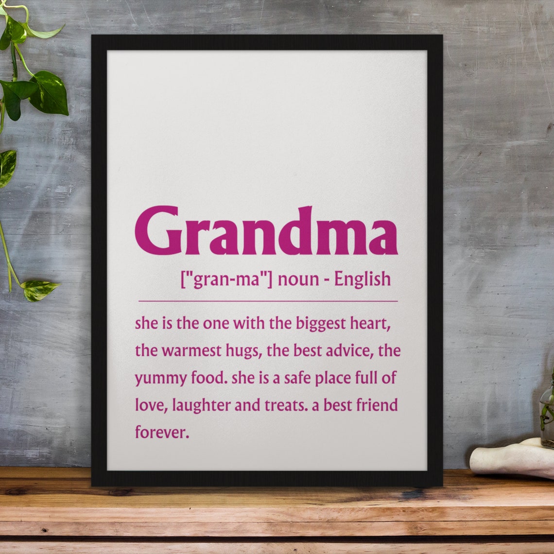 Grandma Definition Pink Sign Best Friend Forever Gift Poster - Image 5