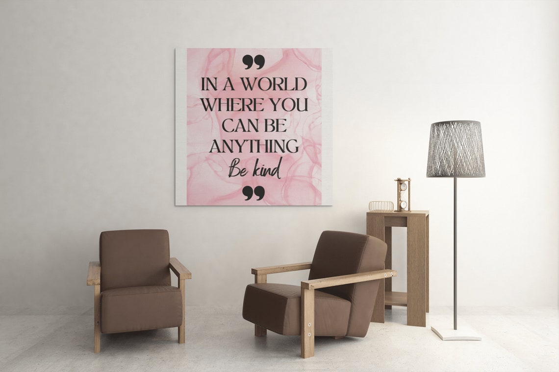 In A World Where You Can Be Anything Be Kind Pink Marble Poster - Image 3