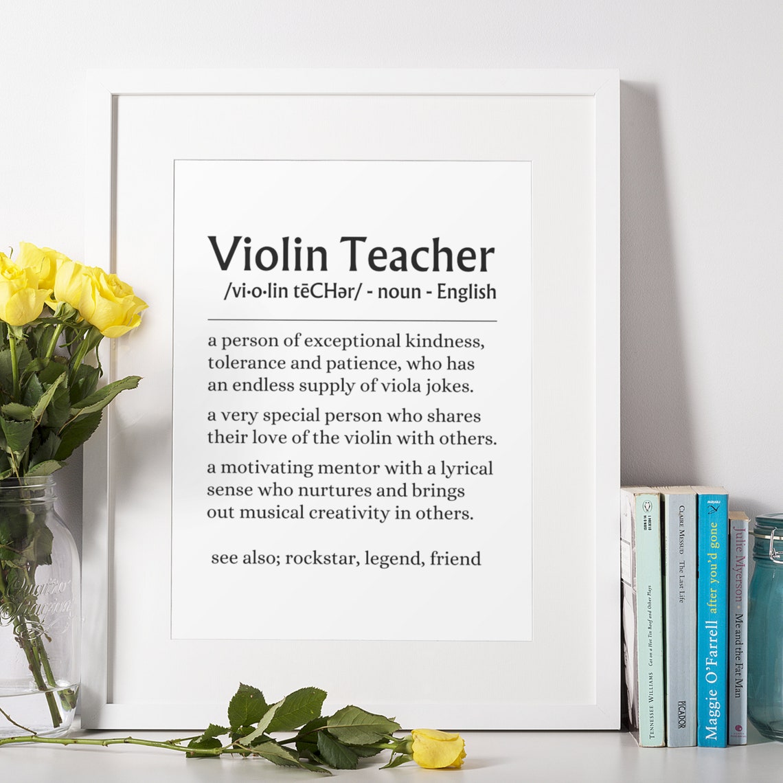 Violin Teacher Definition Quote Music Teacher Appreciation Gift Poster - Image 4