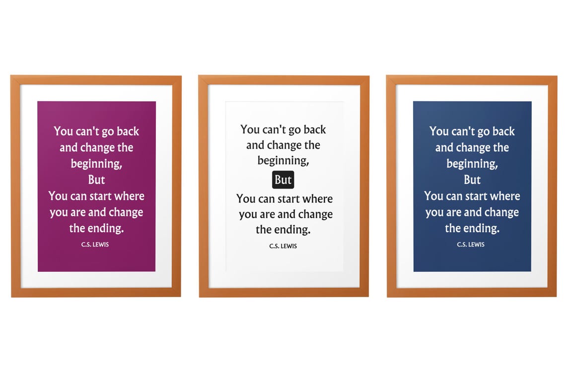 C.S. Lewis Change The Ending Inspirational Quote Typography Poster - Image 4