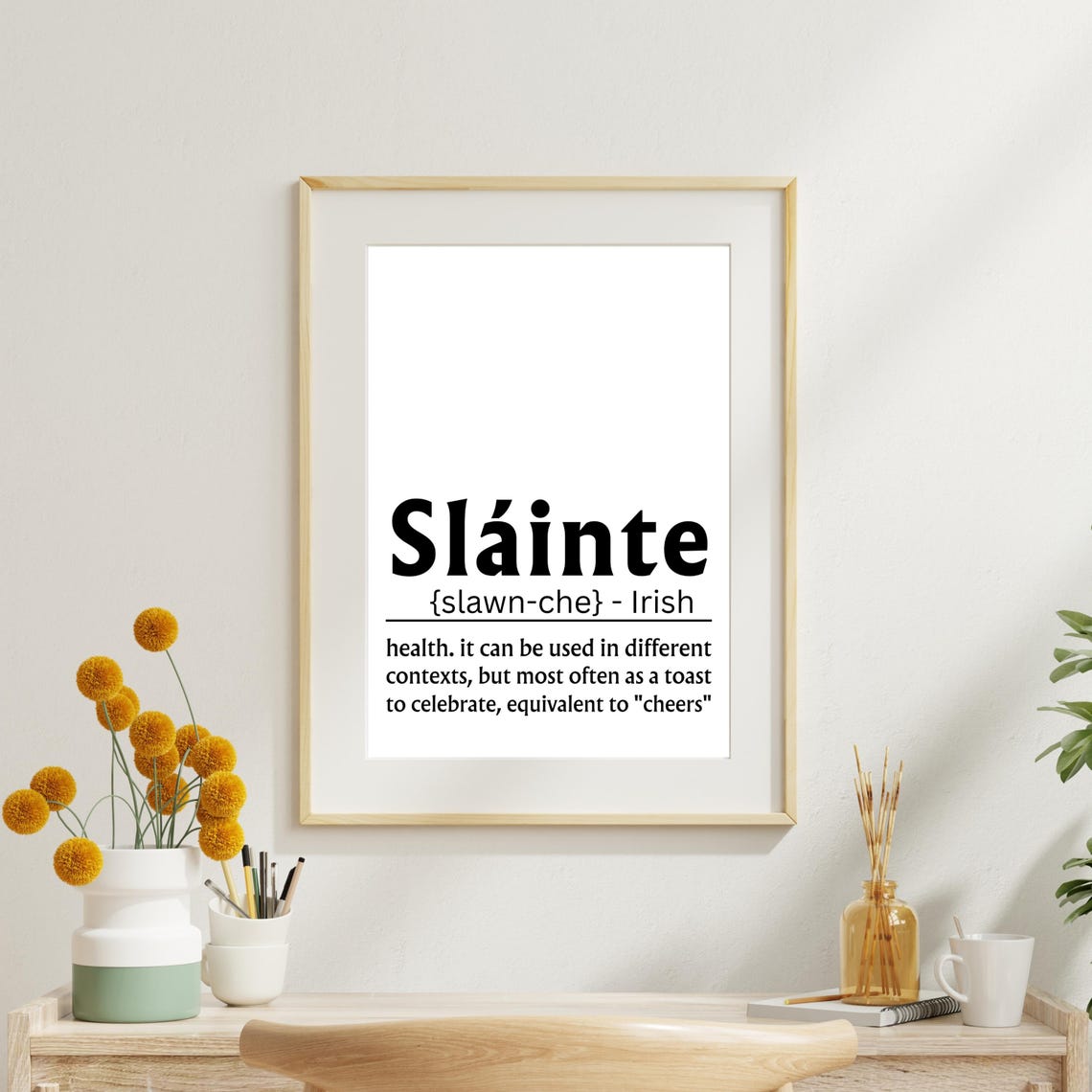 Slainte Irish Toast Dictionary Definition St Patrick Decor Poster - Image 6