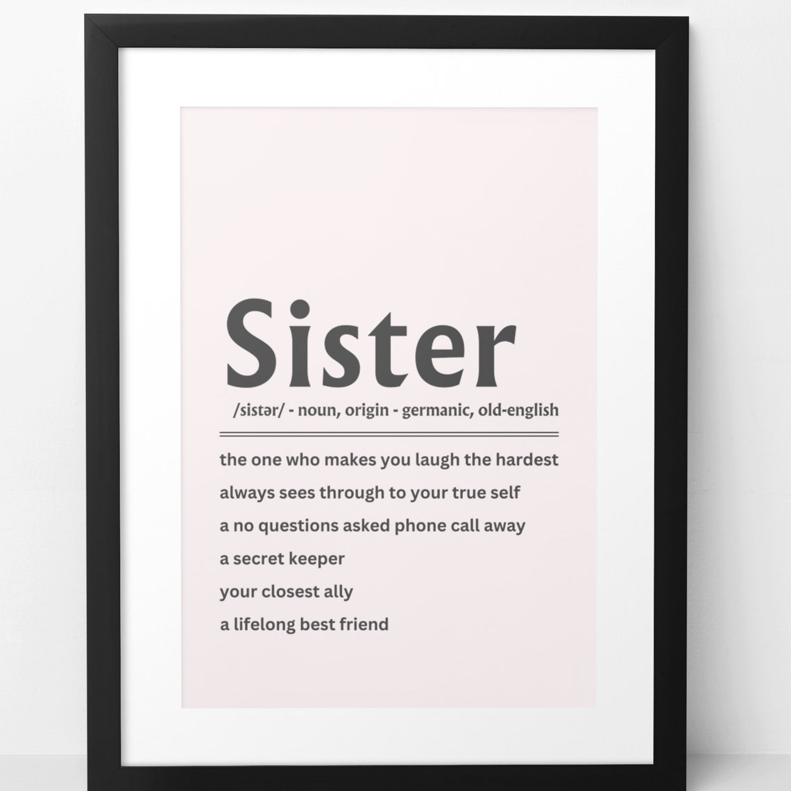 Sister Definition Dictionary Meaning Best Friend Gift Poster - Image 5