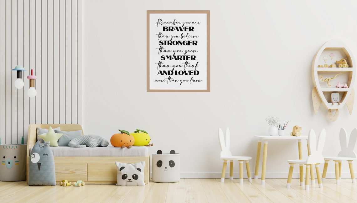 Braver Stronger Smarter Loved Colorful Affirmation Quote Poster - Image 6
