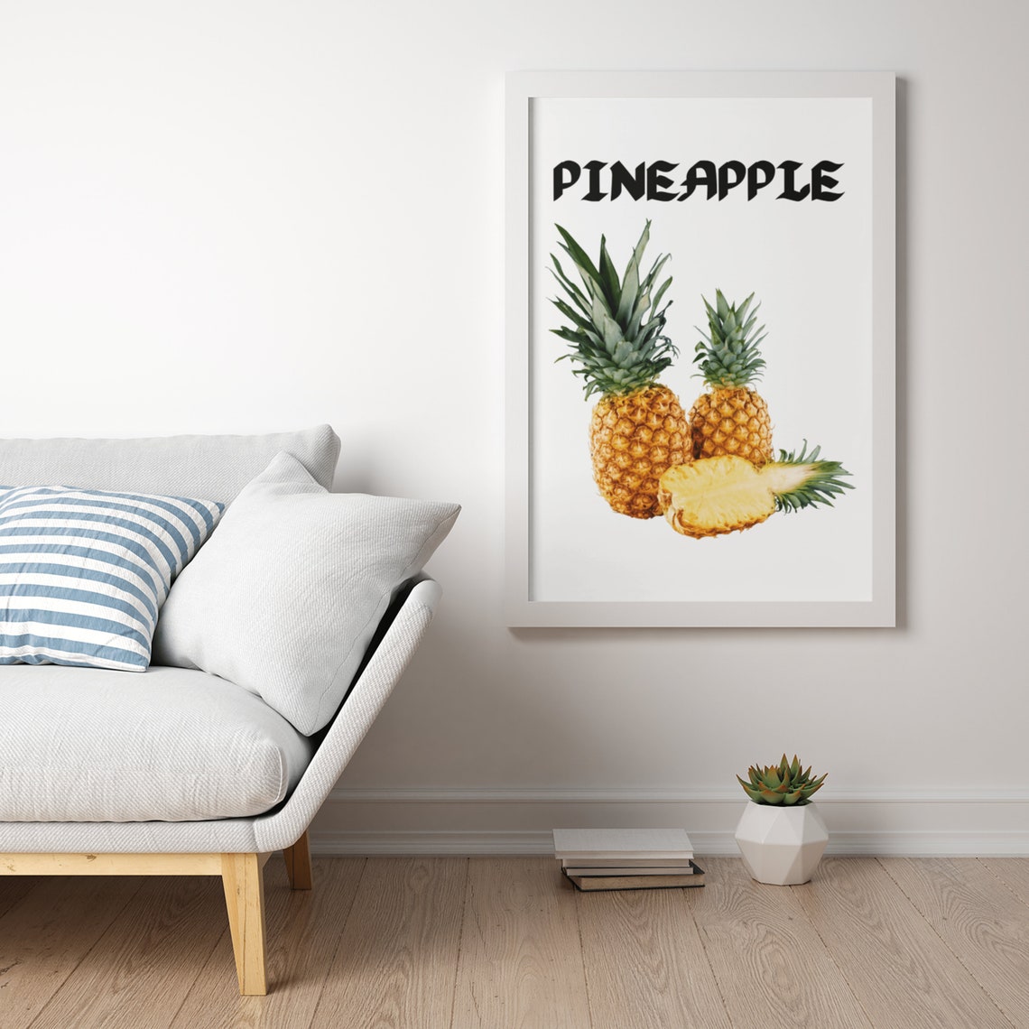 Pineapple Bold Typography Tropical Fruit Kitchen Poster Decor - Image 2