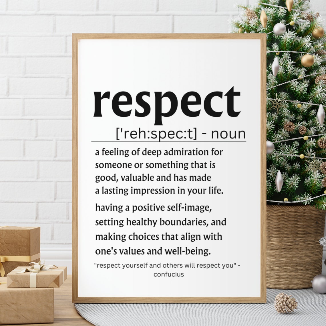 Respect Definition Inspirational Quote Classroom Office Poster - Image 2