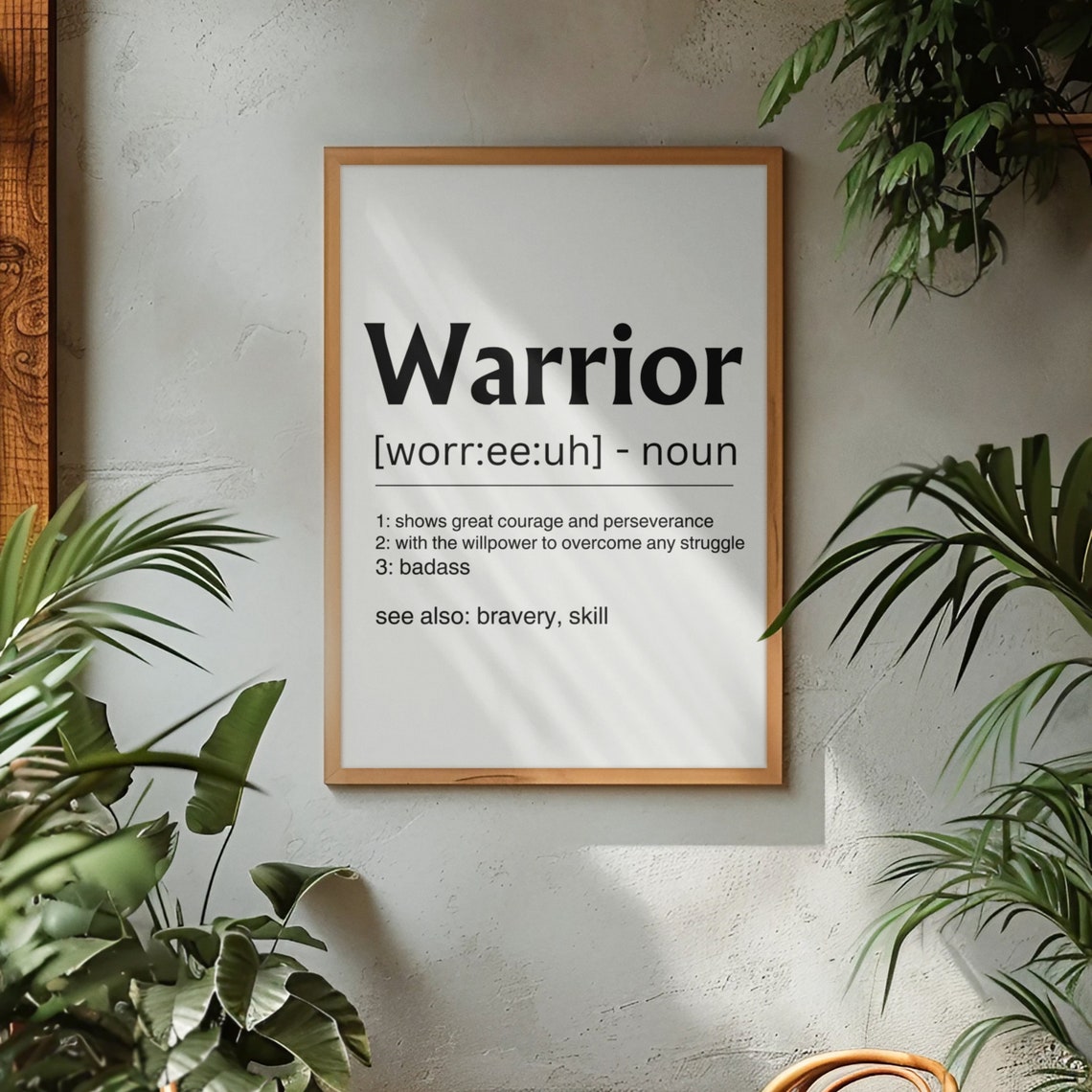 Warrior Definition Sign Inspirational Strength Badass Quote Poster - Image 6