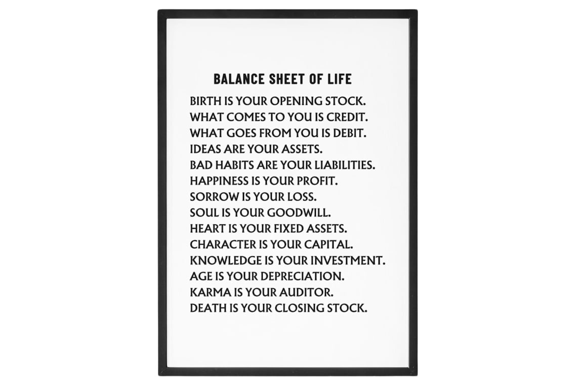 Balance Sheet Of Life Funny Accountant Accounting Humor Poster - Image 6