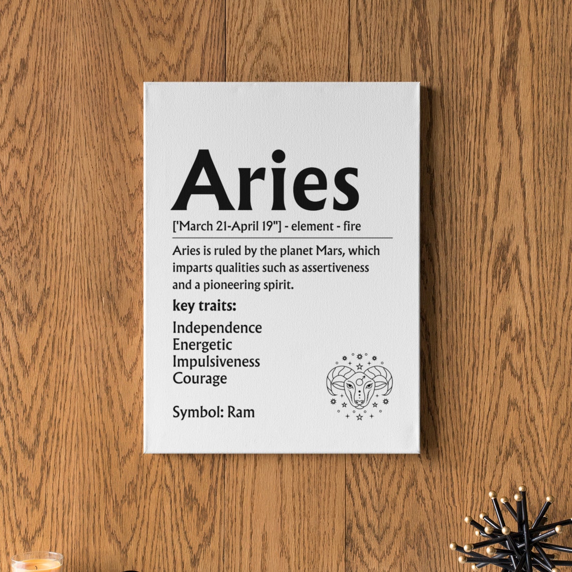 Aries Zodiac Definition Sign Ram Symbol Fire Sign Wall Poster - Image 5