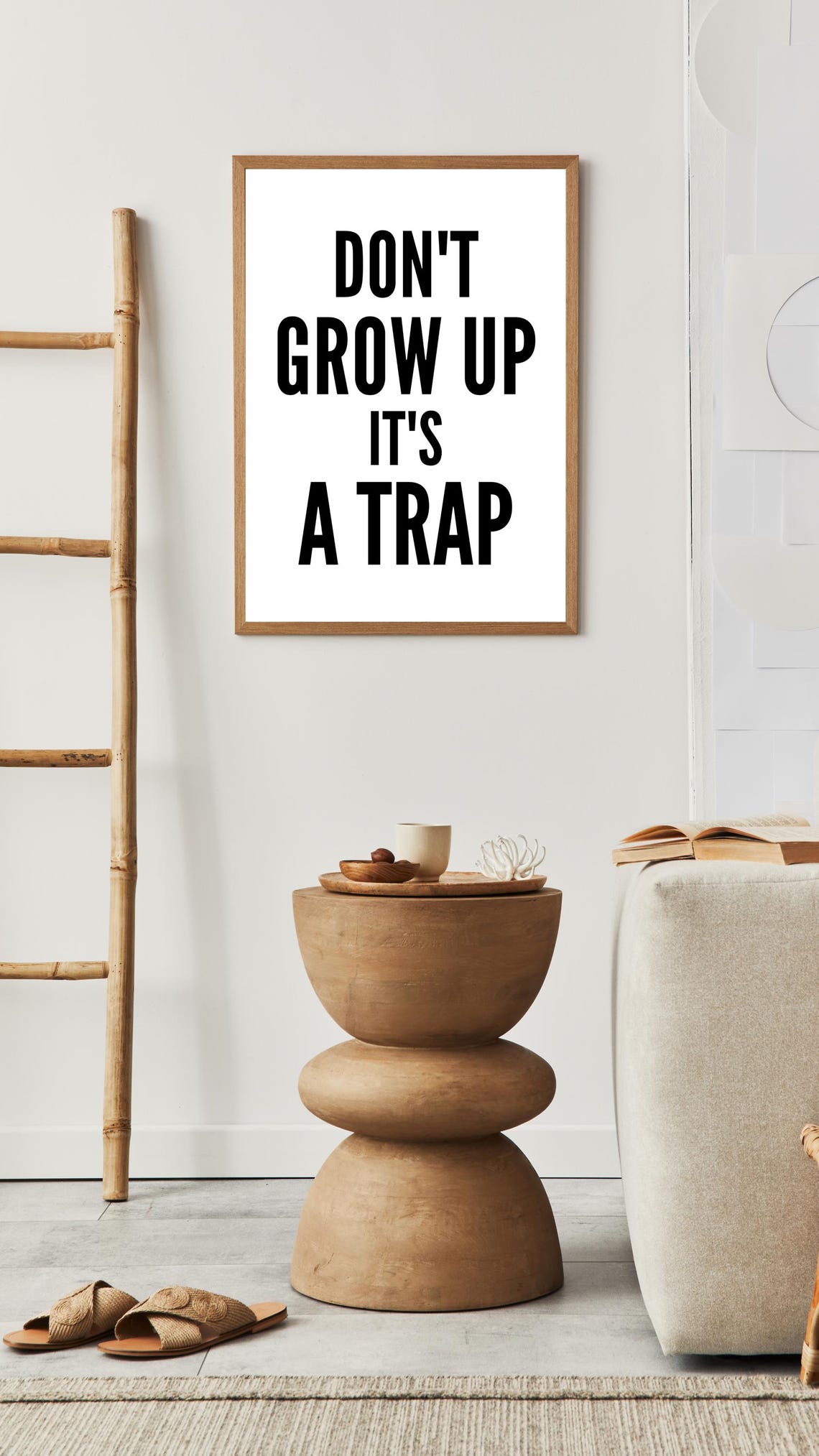 Dont Grow Up Its A Trap Funny Bold Minimalist Black Quote Poster - Image 4