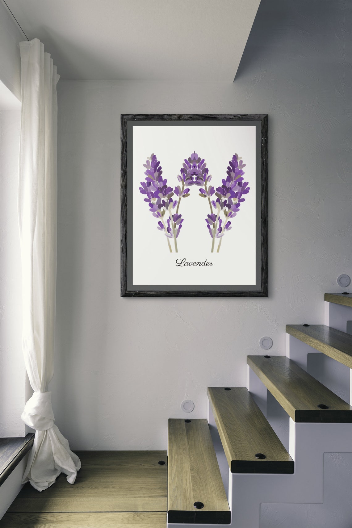 Lavender Watercolor Purple Floral Botanical Calm Bedroom Decor Poster - Image 6