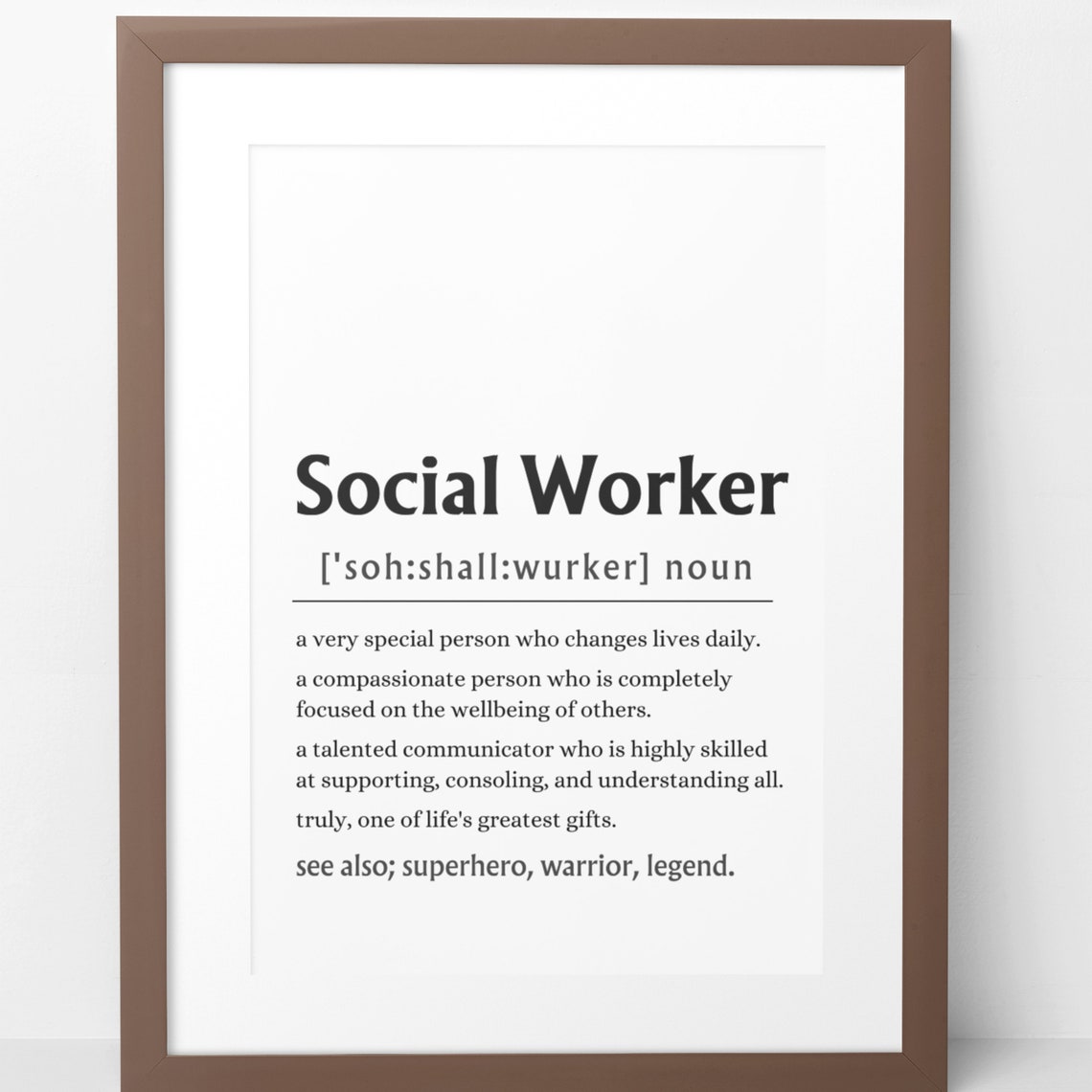 Social Worker Definition Appreciation Gift Thank You Tribute Poster - Image 4