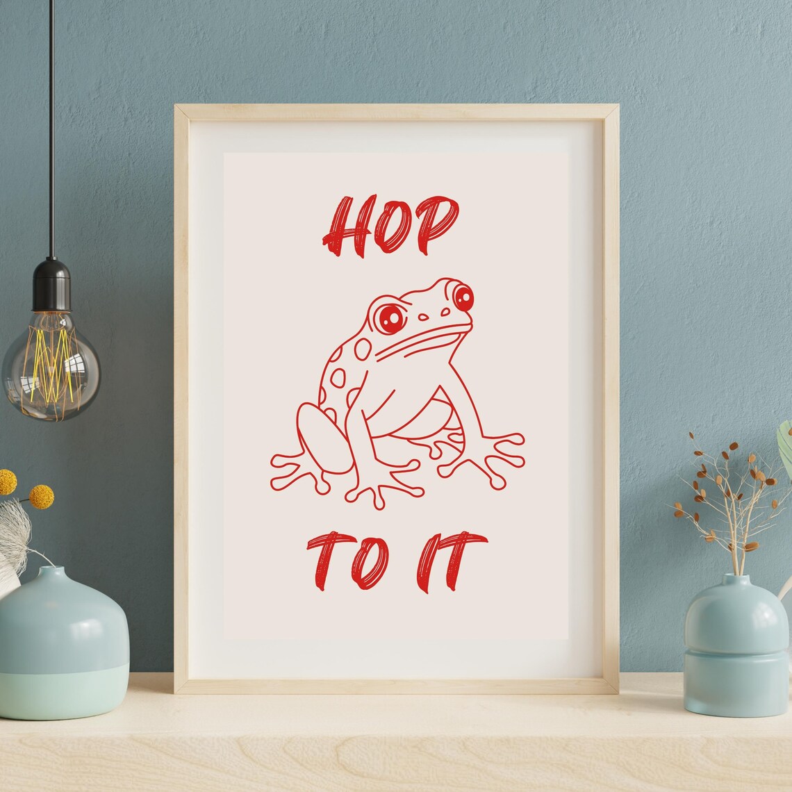 Minimalist Frog Print Funny Frog Art Toad Wall Artwork Trendy Frog Poster Cute Frog Positive Motivation Art - Image 3
