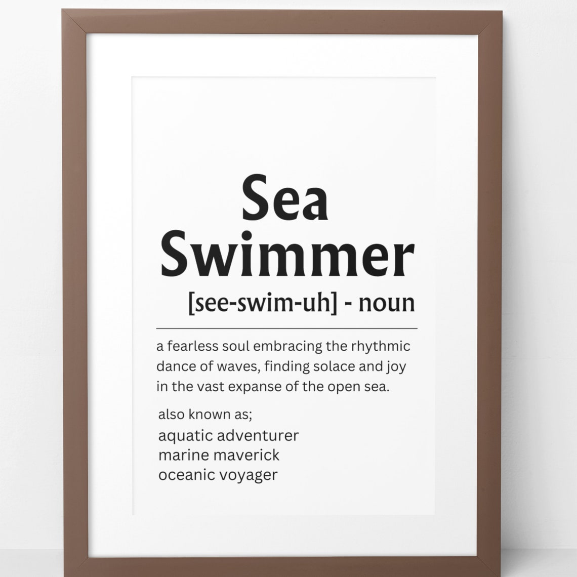 Sea Swimmer Gifts Sea Swimmer Definition Print Sea Swimming Art Swimming Print Gifts For Her Diy Gift For Dad Mom Best Friend - Image 2