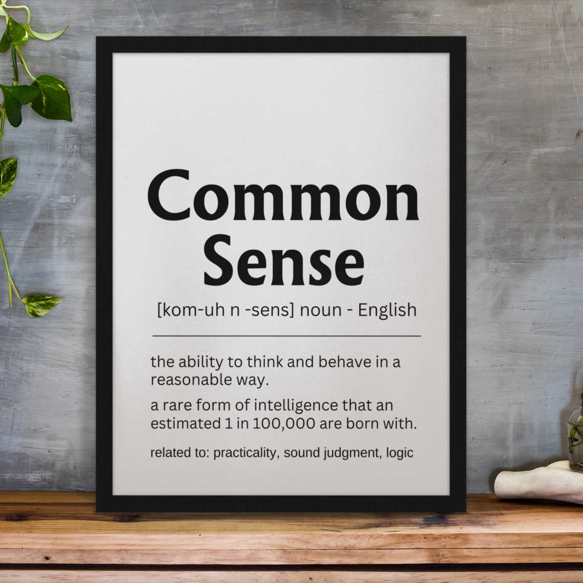 Common Sense Funny Definition Quote Office Humor Wall Poster - Image 2