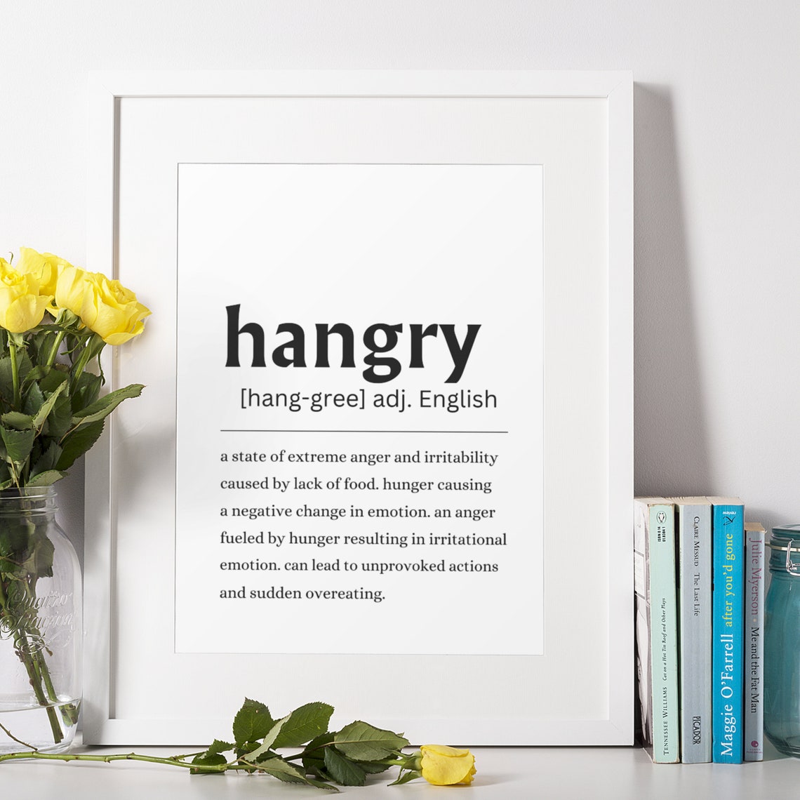 Hangry Funny Definition Kitchen Food Quote Humor Wall Poster - Image 9