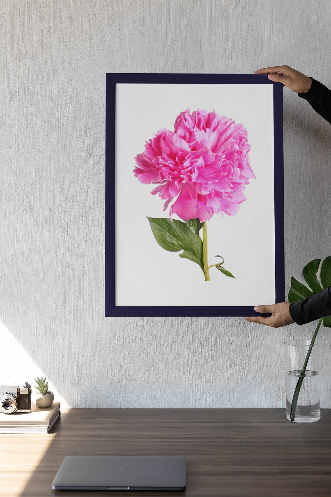 Pink Peony Flower Photography Minimalist Floral Wall Decor Poster - Image 2