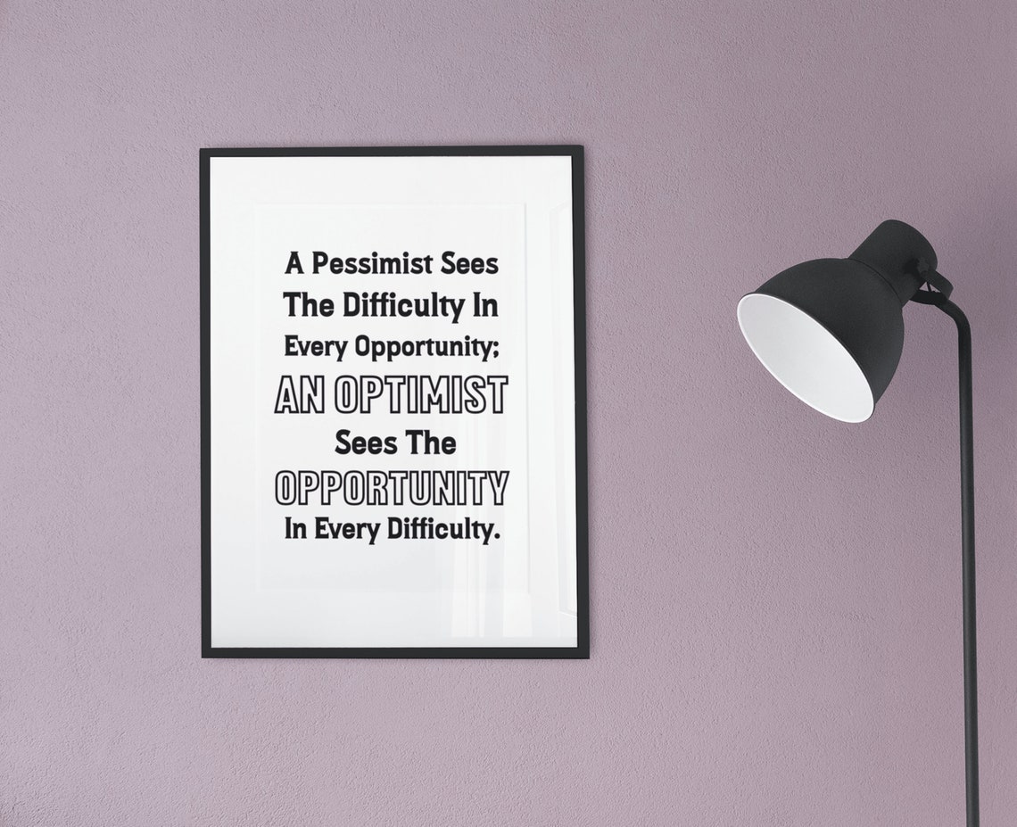 Optimist Opportunity Quote Winston Churchill Mindset Wall Poster - Image 8