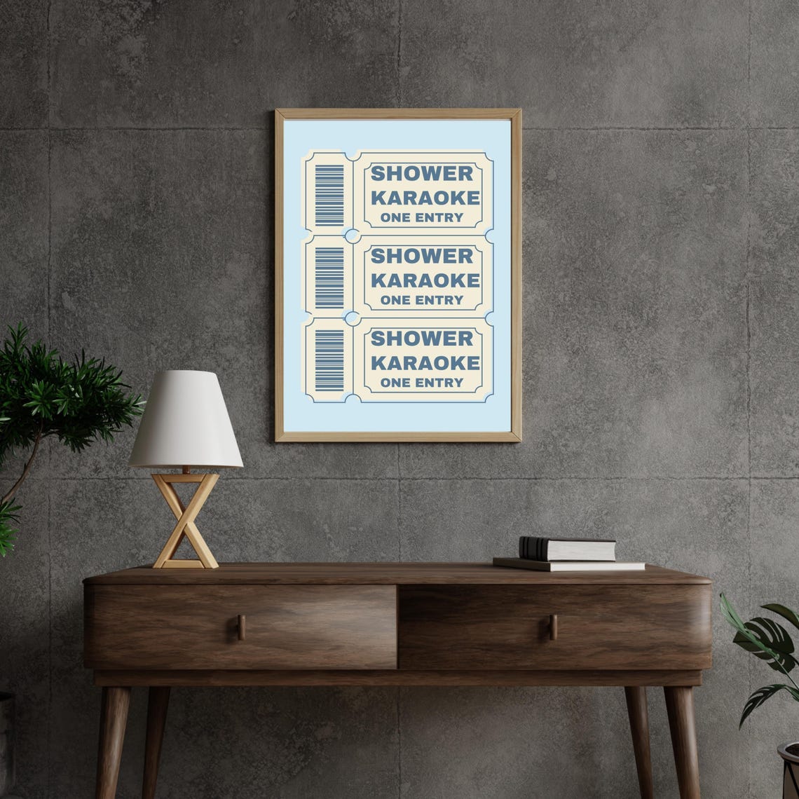 Shower Karaoke Ticket Funny Bathroom Wall Decor Musical Humor Poster - Image 4