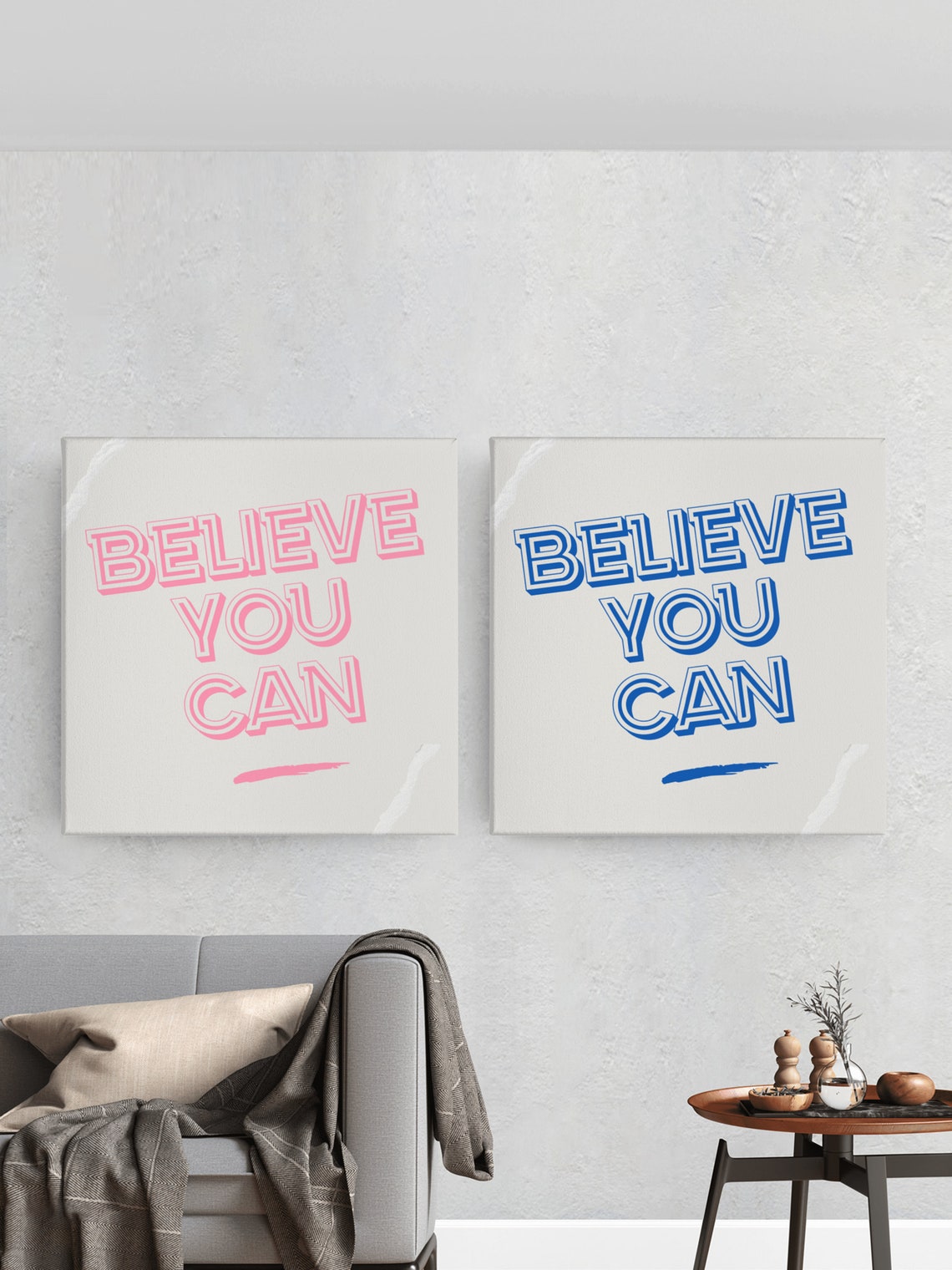 Believe You Can Motivational Quote Retro Typography Wall Poster - Image 2