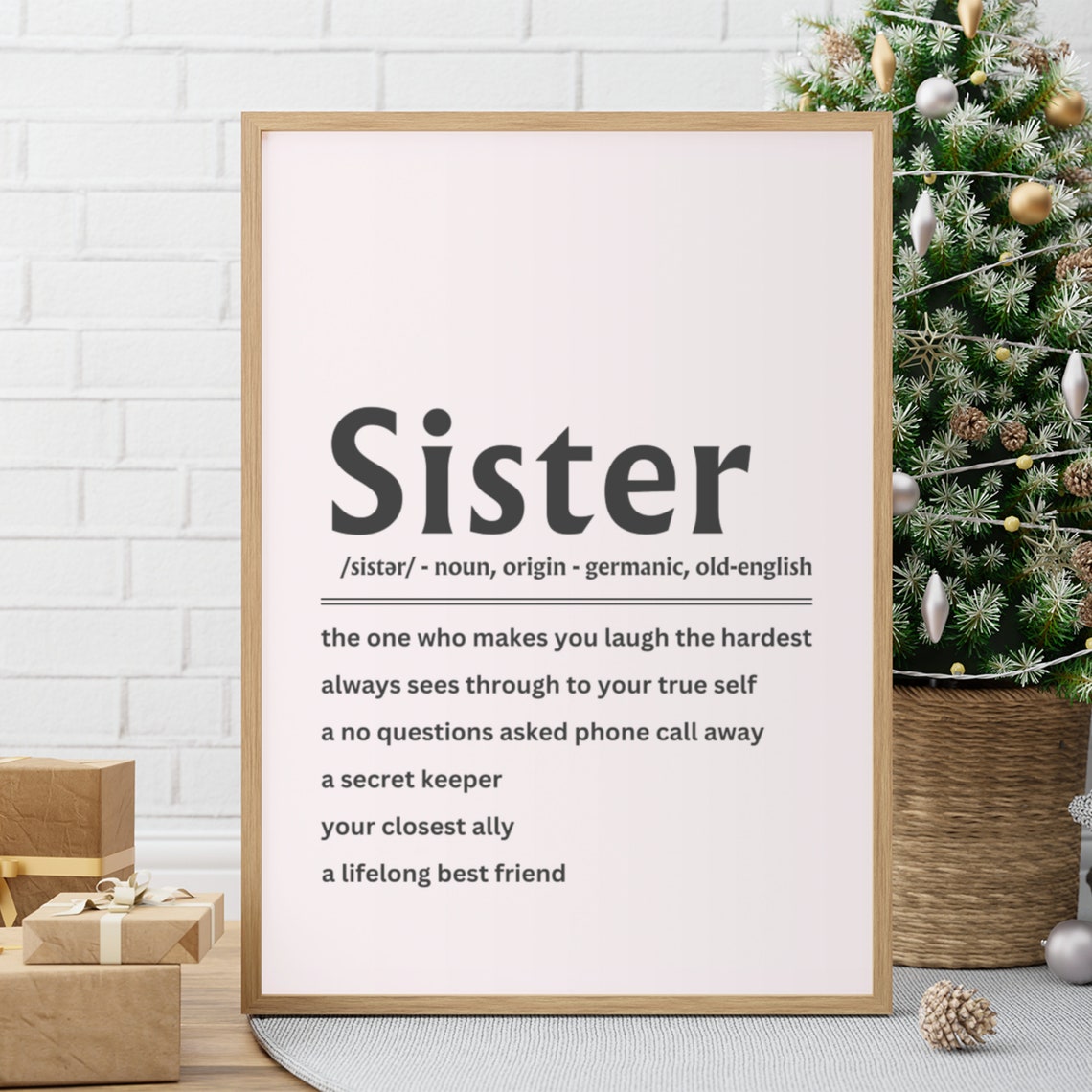 Sister Definition Dictionary Meaning Best Friend Gift Poster - Image 3