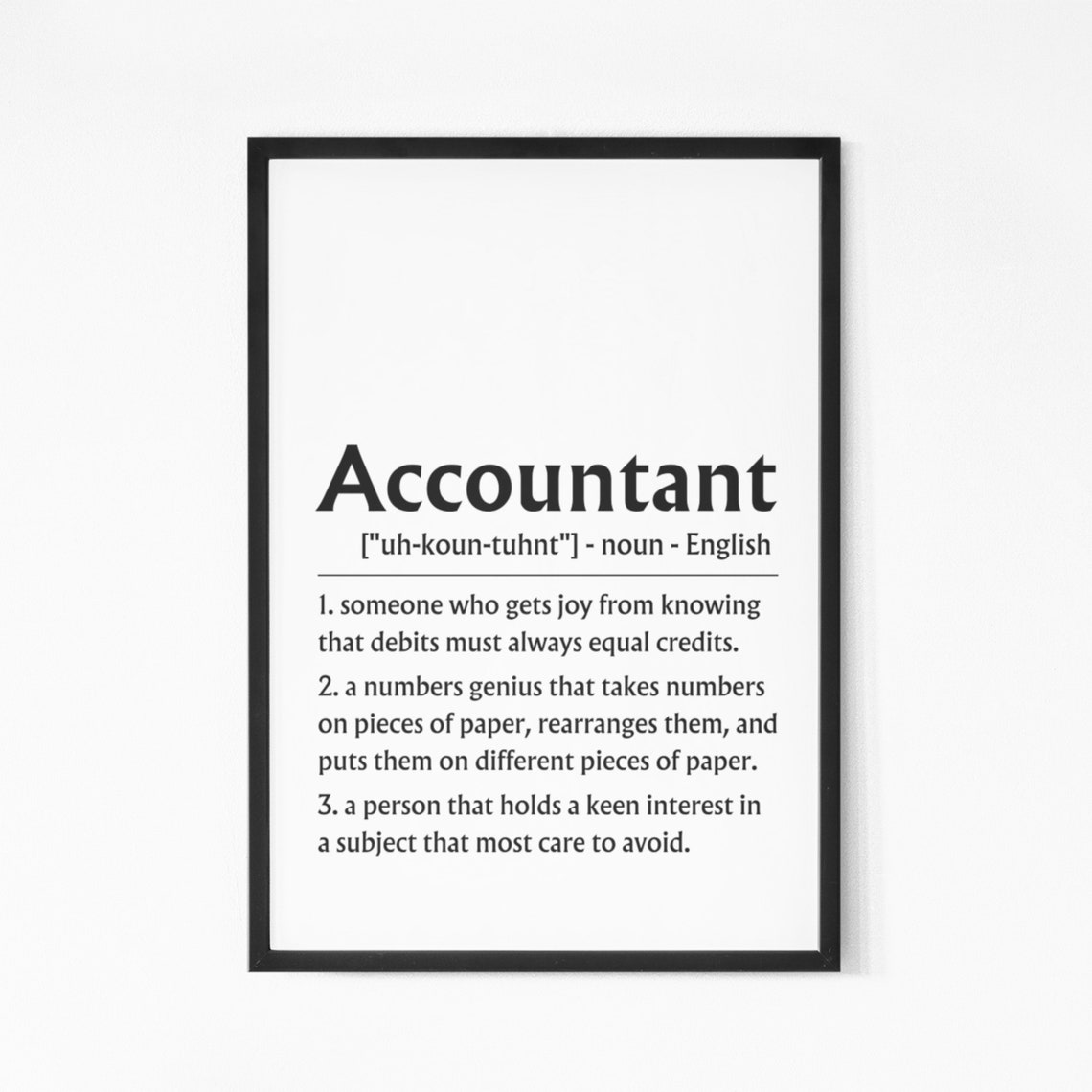 Accountant Definition Sign Debits Credits Funny Work Gift Poster - Image 7