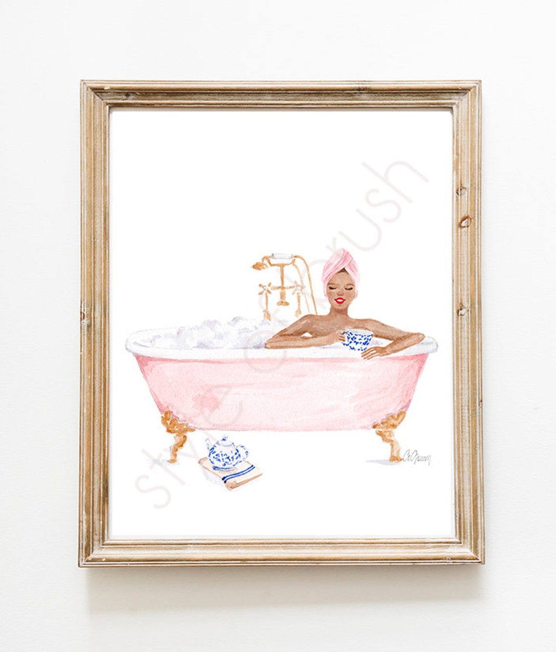 Pink Bathtub Beauty Illustration Fashion Illustration - Image 2
