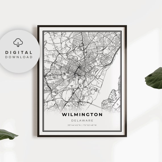 Wilmington Map Print Delaware De Usa Art Poster City Street Road Decor Np66