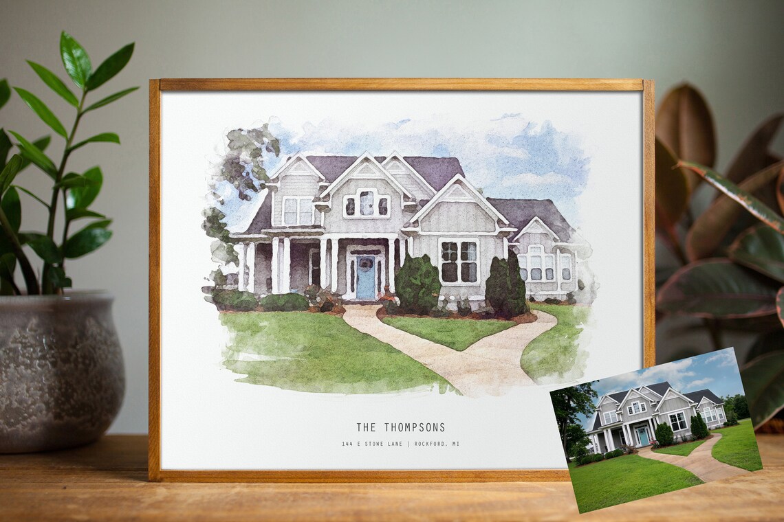 Custom House Painting, Personalized Watercolor Portrait - Image 3