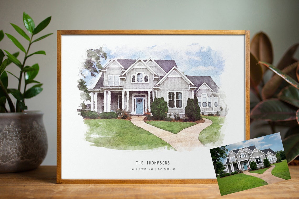 Custom House Portrait - Watercolour - Image 3