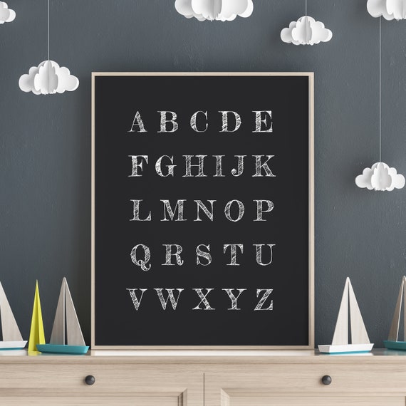 Nursery Alphabet Poster Quote Kids Room Sign Nursery Signs Kids Room Wall Art Nursery Art Abc Print School 5