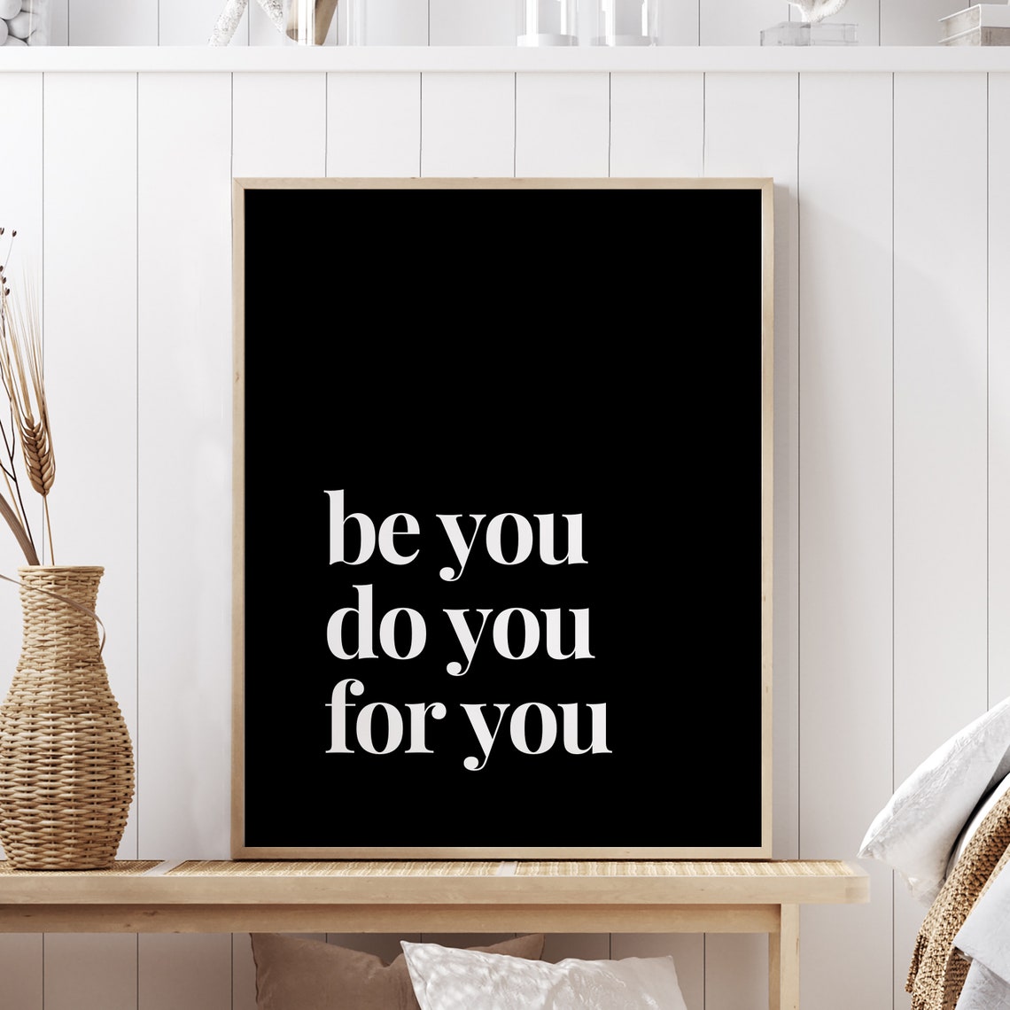 Be You Do You For You Quote Bold White On Black Typography Poster