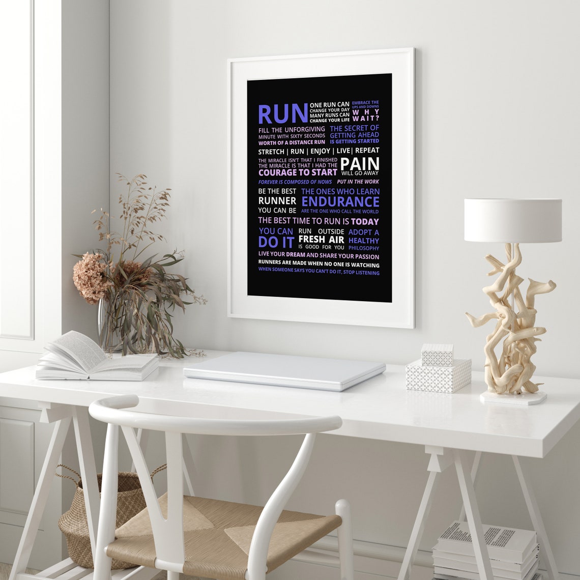 Purple Run Runner Manifesto Typographic Motivation Wall Decor Poster - Image 2