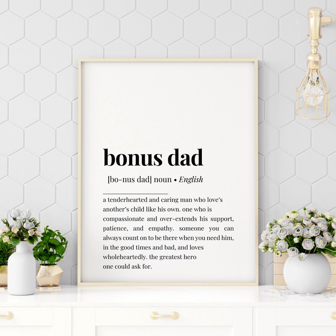Bonus Dad Definition Sentimental Family Gift Typography Poster