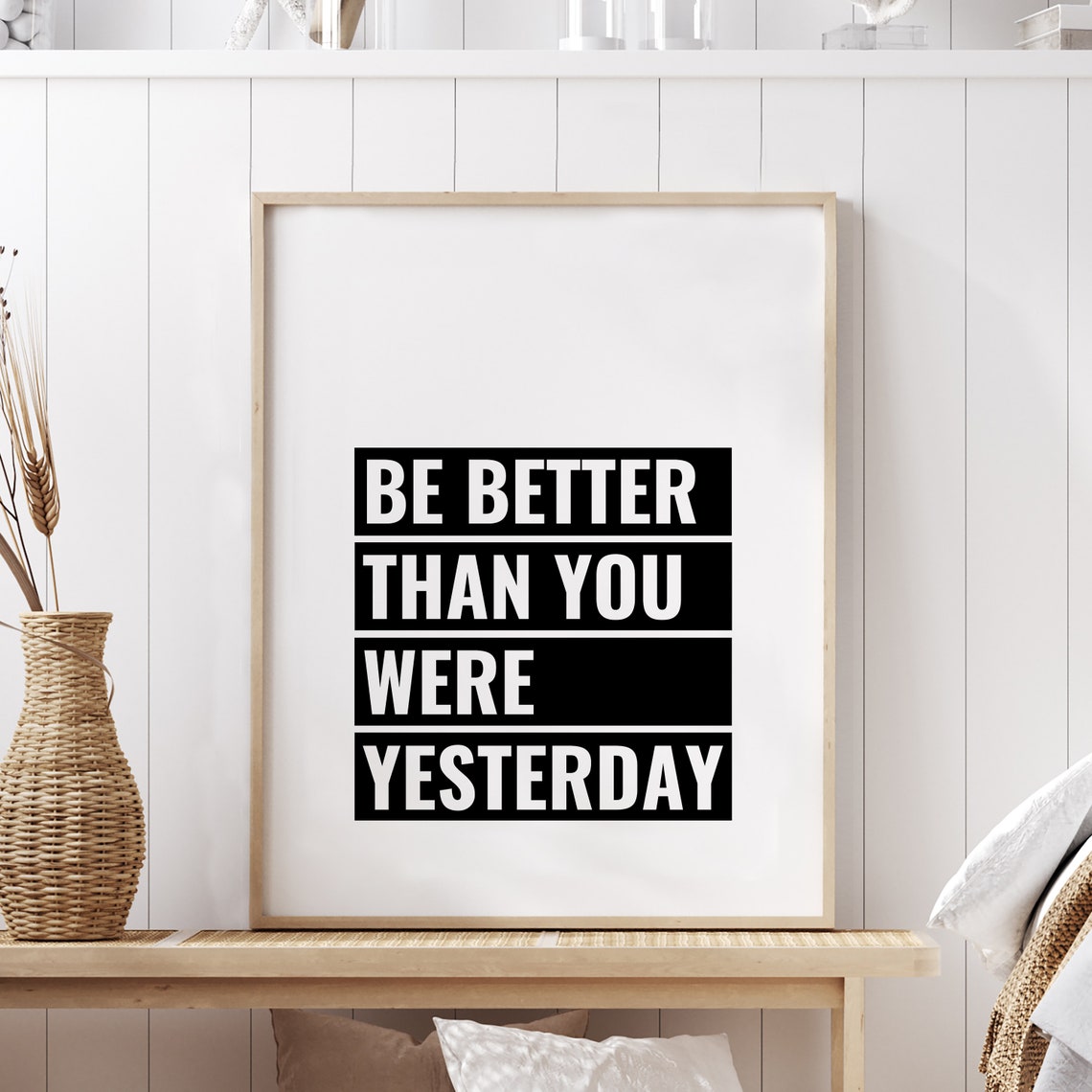 Be Better Than You Were Yesterday Bold Motivational Block Poster