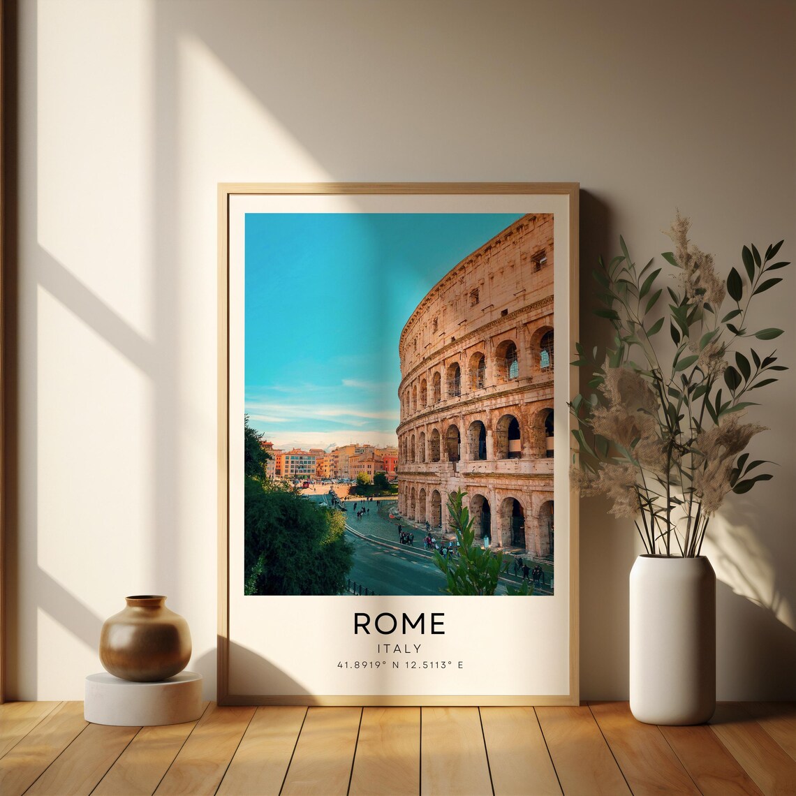 Rome Colosseum Travel Poster, Italy Home Decor