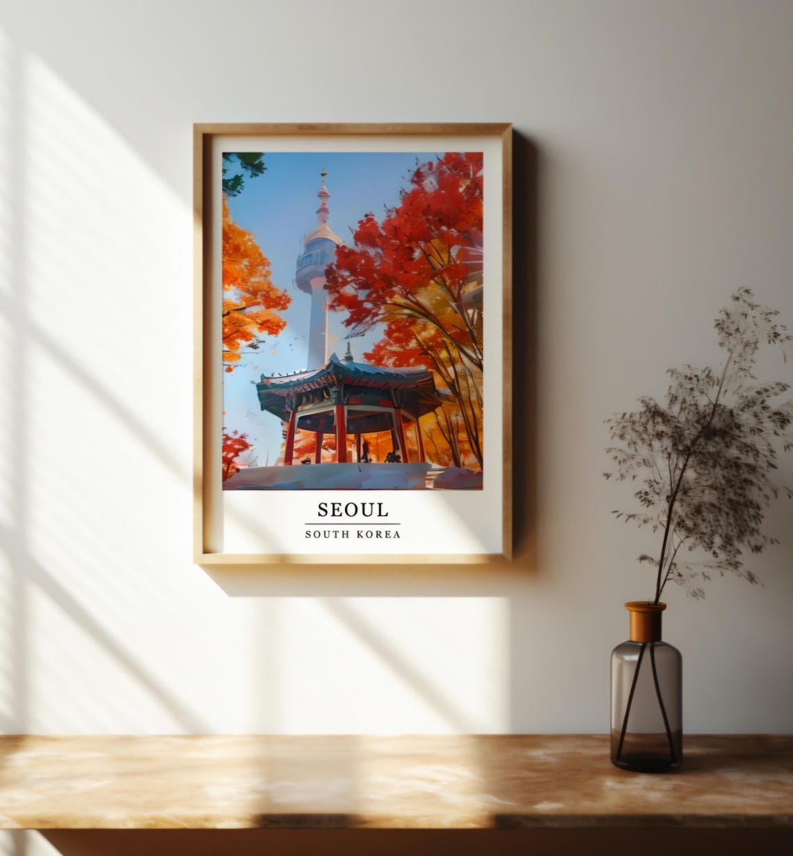 Seoul Retro Watercolour Travel Poster