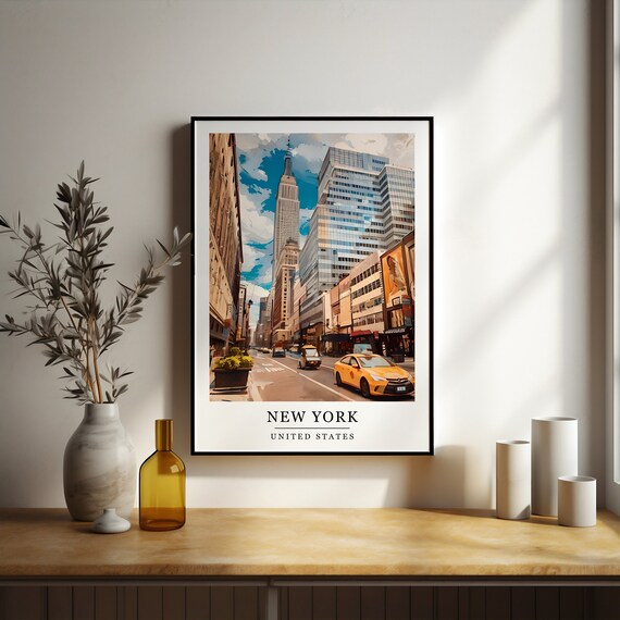 New York City Street Watercolour Travel Poster