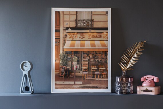 Charming La Bossue Paris Cafe Storefront Vintage Photo Travel Poster