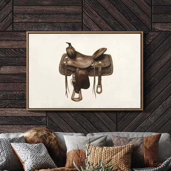 Western Leather Saddle With Intricate Tooling