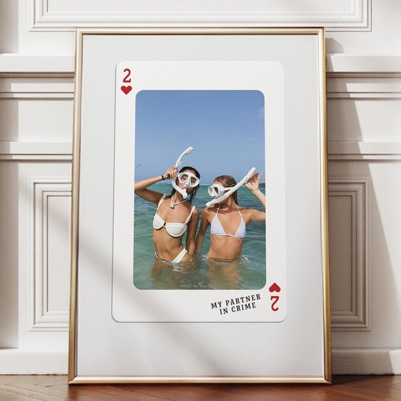 Custom Playing Card Wall Art Personalized Photo Print Perfect Friendship Gift For Sister And Unique Home Decoration Poster Trendy Modern