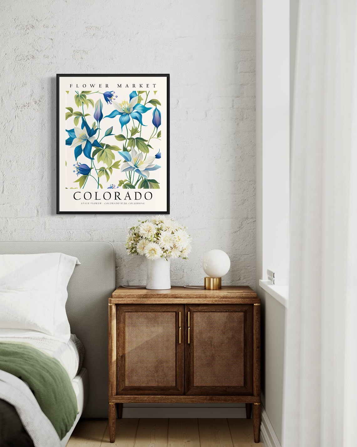 Colorado State Flower Blue Columbine Botanical Print - Image 3