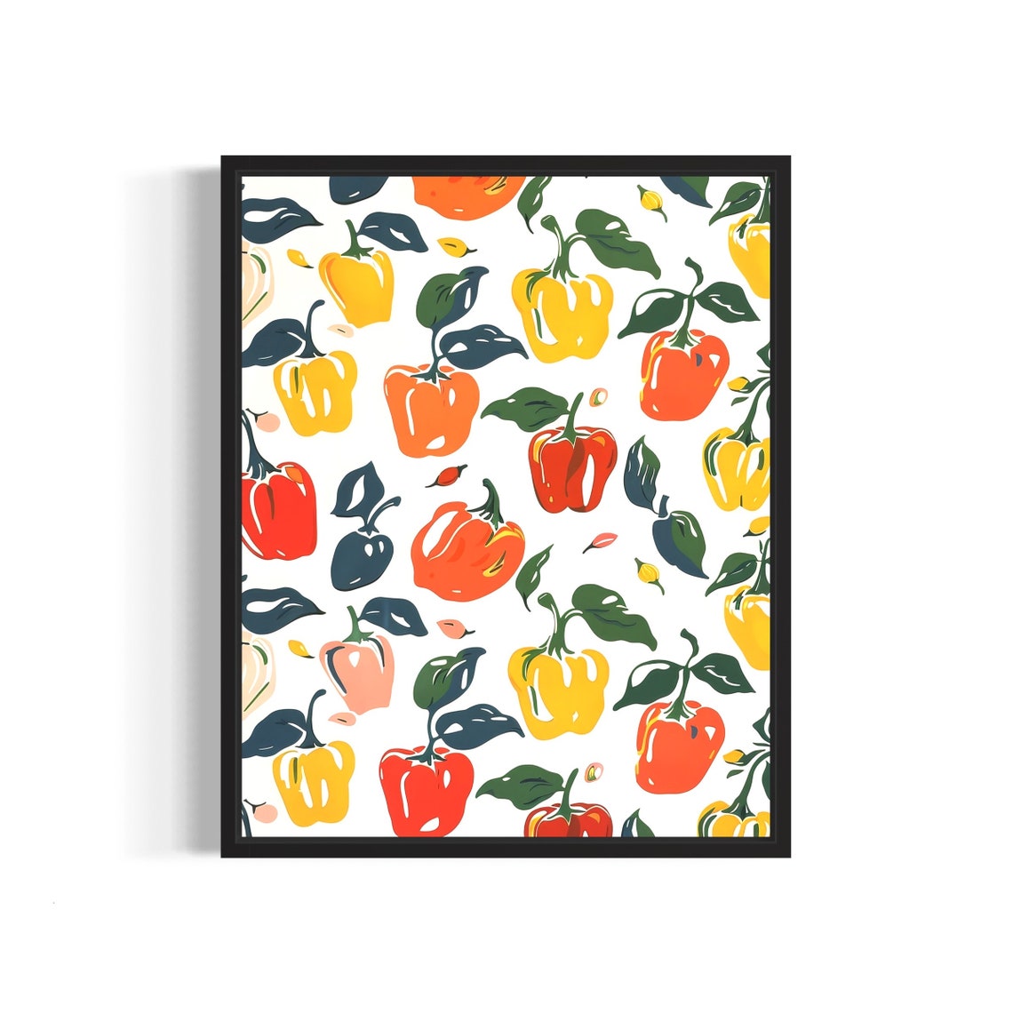 Bell Pepper Poster Art Print Kitchen Fruit Decor For Kitchen Dining Restaurant Neutral Food Pastel Artwork
