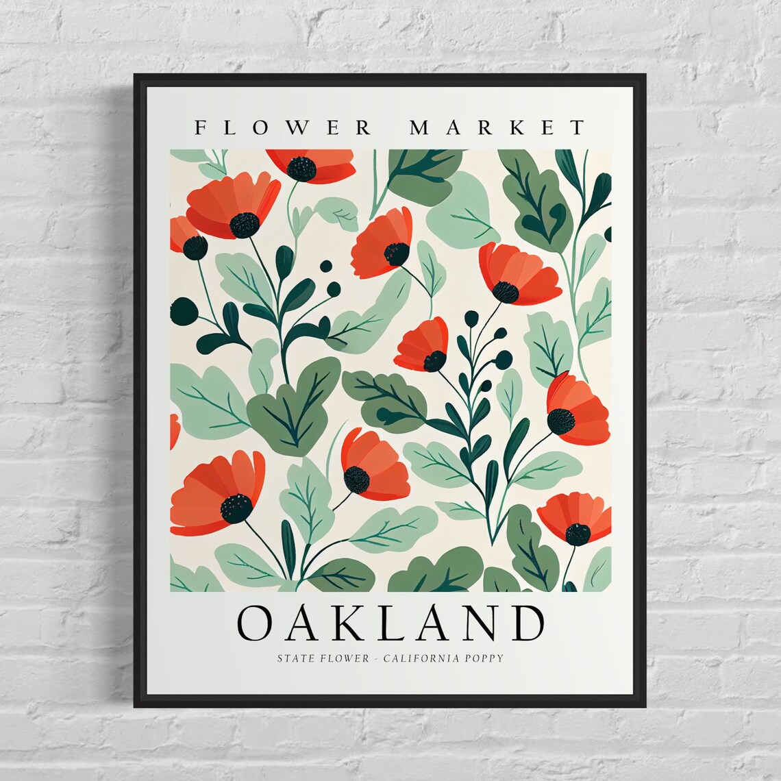 Oakland California Flower Market Art Print
